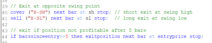 Swing Points Exit Code